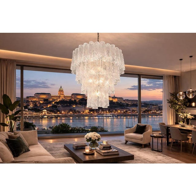 Italian Chandelier in Murano Glass, 1990 For Sale - Image 4 of 12