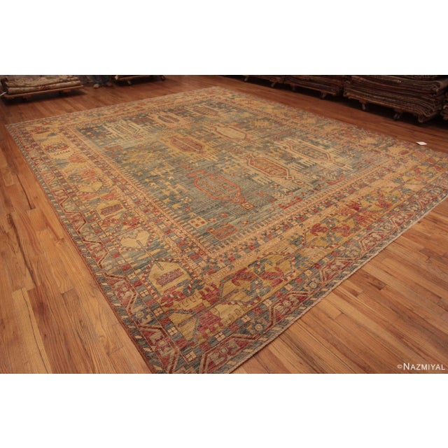 Beautiful Tribal Animal Geometric Design Contemporary Modern Rustic Area Rug, Country of origin: Central Asia, Circa date:...