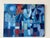 Norberto Uribe Dominican Modernist Village Blue Painting on Canvas For Sale - Image 4 of 12