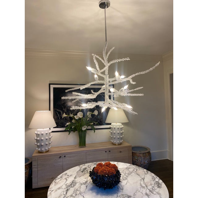 Stunning organic modern branch chandelier with Swarovski crystals From branch to branch it’s about 45” and 38” high