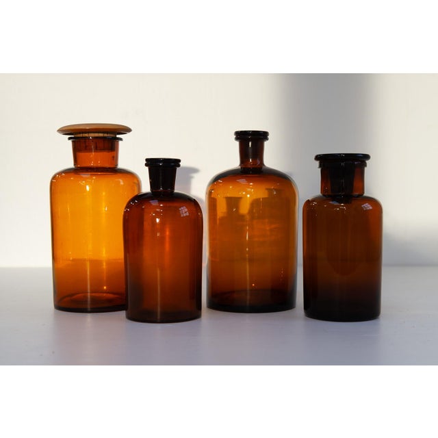 Danish Pharmacy Glass Bottles, 1890s, Set of 4 For Sale - Image 6 of 18