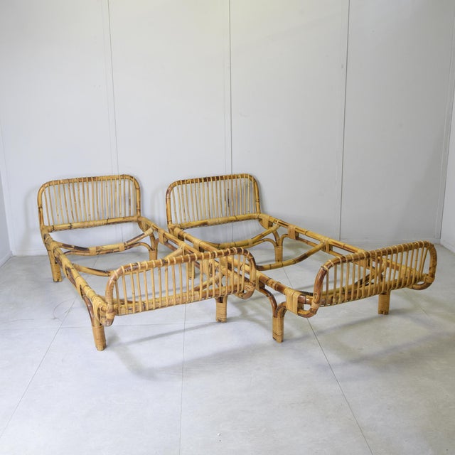 Daybeds in Bamboo and Rattan from Tito Agnoli, 1960s, Set of 2 For Sale - Image 10 of 14