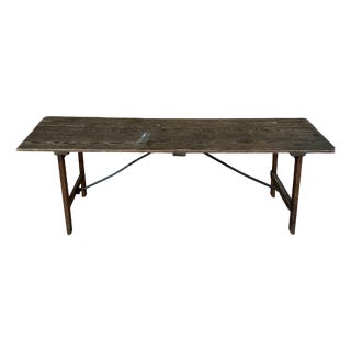 Vintage French Chapel Trestle Table, 1920s For Sale