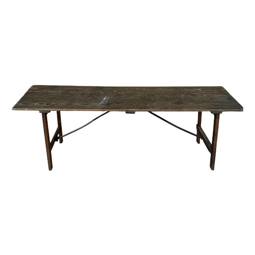 Vintage French Chapel Trestle Table, 1920s For Sale