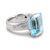 Vintage Aquamarine Diamond 18k White Gold Ring, Size 7 For Sale - Image 4 of 6