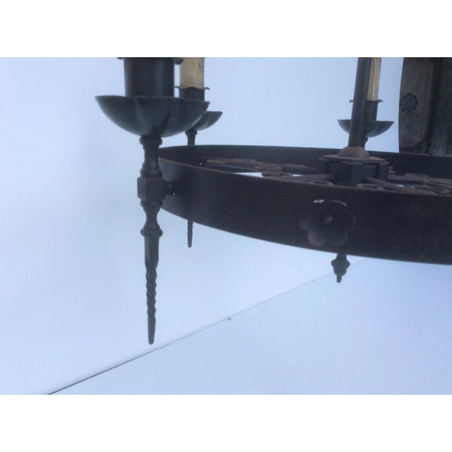 Traditional Antique Iron Chandelier in the Renaissance Revival Style For Sale - Image 3 of 11