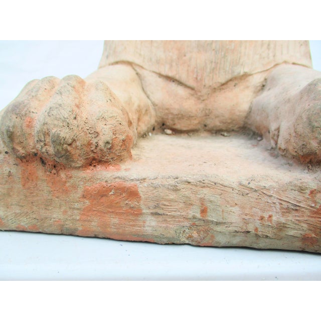 Vintage Brick Sphinx Garden Statue For Sale - Image 16 of 16
