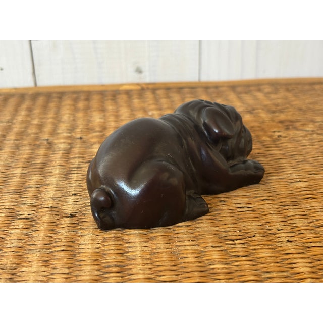 Wood MCM Carved Ebony Pug For Sale - Image 7 of 12