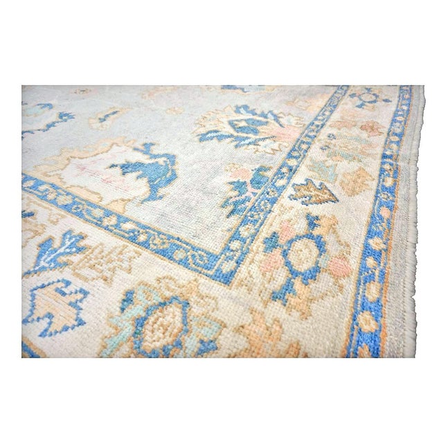 21st Century Turkish Oushak 5X7 Gray, Ivory & Slate Blue Handmade Area Rug #1144211 For Sale - Image 11 of 13