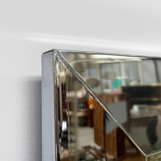 Italian Modern Square Wall Mirror in Chrome Metal, 1970s For Sale - Image 9 of 13