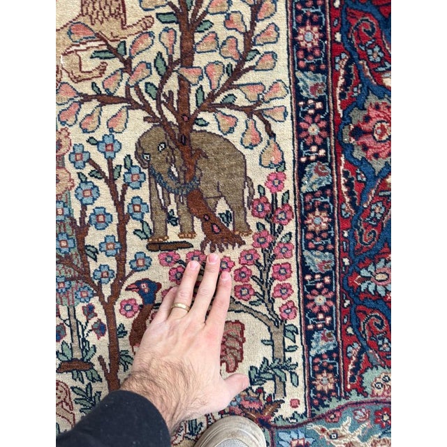 Antique "Paradise Scene" Tabriz, Nature and Art Collide Rug 4.7 x 6.4 For Sale In Milwaukee - Image 6 of 10