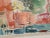 1970s Large Vintage Watercolor Painting by Avraham Binder, Coastal, Colorful Sea Side Bustling Leisure Harbor For Sale - Image 5 of 8