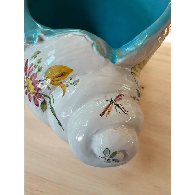 Ugo Zaccagnini Mid-Century Ugo Zaccagnini Majolica Italian Snail Vase For Sale - Image 4 of 13