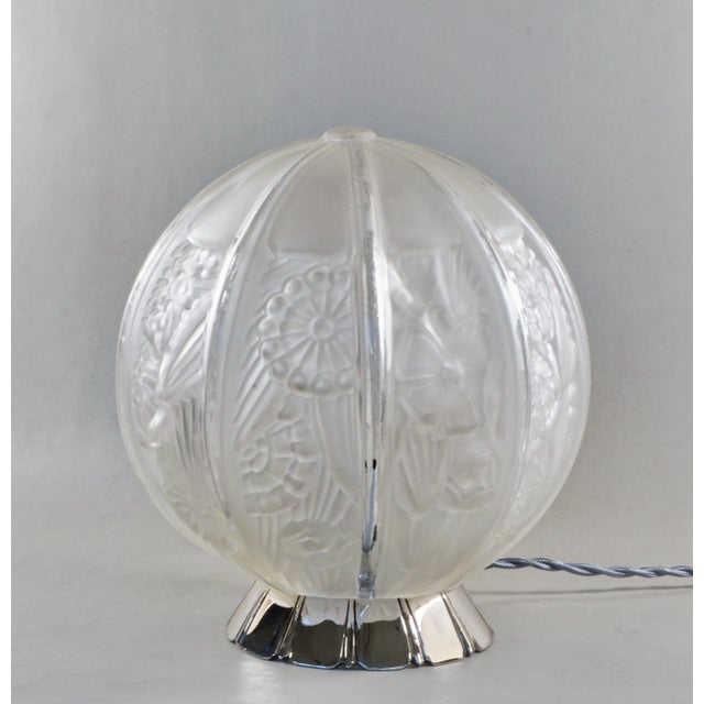 Verreries des Hanots French Art Deco Table Lamp by Verreries Des Hanots 1930 France For Sale - Image 4 of 8