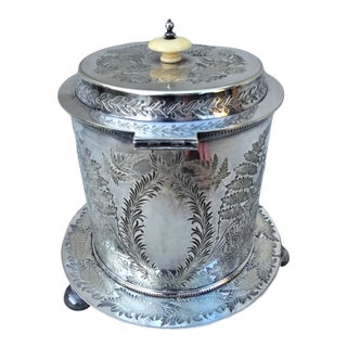 Early 20th Century Victorian Silver Plated Biscuit Barrel For Sale