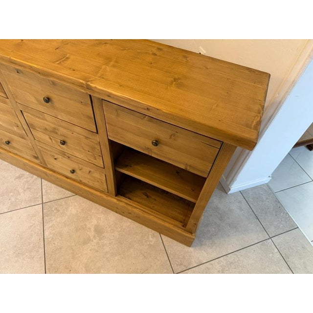 Wood Antique Apothecary Shop Cabinet in Softwood For Sale - Image 7 of 9