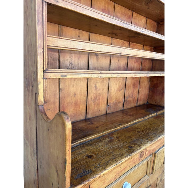 Antique Pine Welsh Hutch/Cabinet With Shelves (Welsh Dresser) For Sale - Image 4 of 8