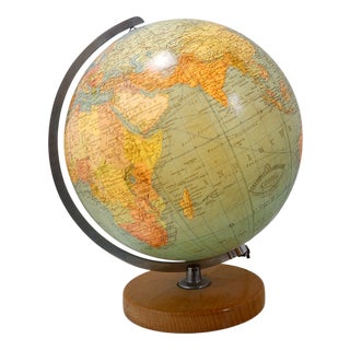 Vintage Illuminated Glass Globe, 1960s For Sale