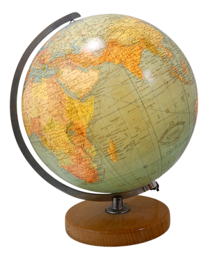 Vintage Illuminated Glass Globe, 1960s