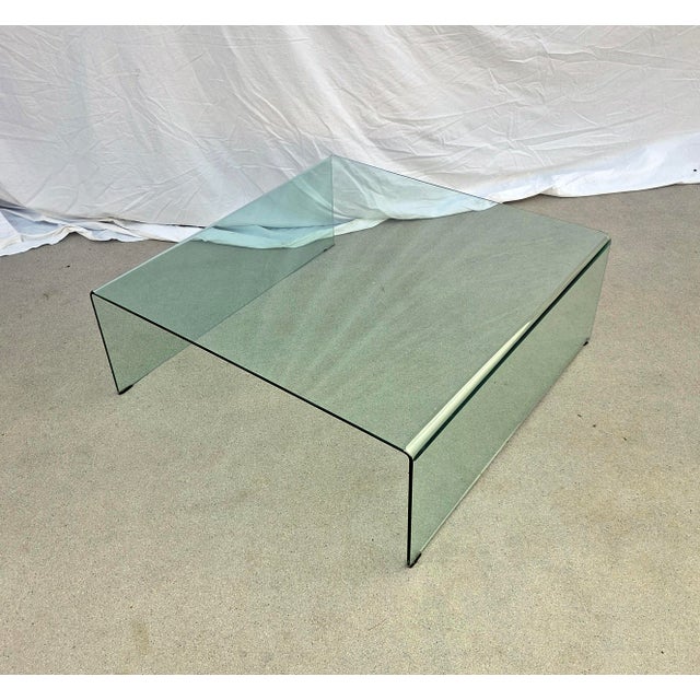 Curved Glass Coffee Table, 1980s For Sale - Image 3 of 6