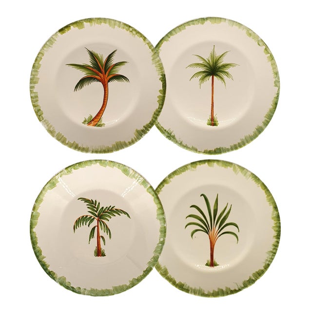 Les Ottomans Assorted Palm Tree Dinner Plates, Set of 4 Chairish