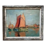 Early 20th Century French Impressionist Harbor Painting / Lucien Lefebvre\-Foine For Sale
