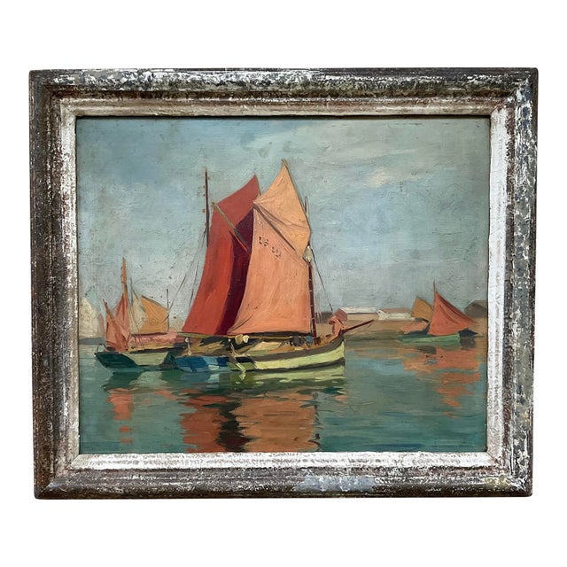 Early 20th Century French Impressionist Harbor Painting / Lucien Lefebvre\-Foine For Sale