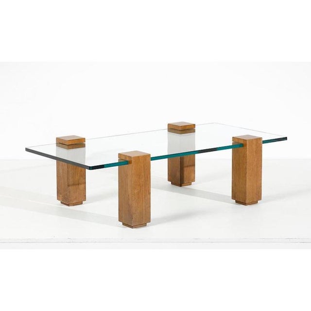 Glass and Wood Coffee Table by Edoardo Detti, Italy, 1960s For Sale - Image 4 of 5
