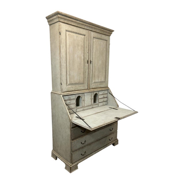 Wood Early 19th Century Gustavian Style Cupboard Top Secretary Desk For Sale - Image 7 of 11