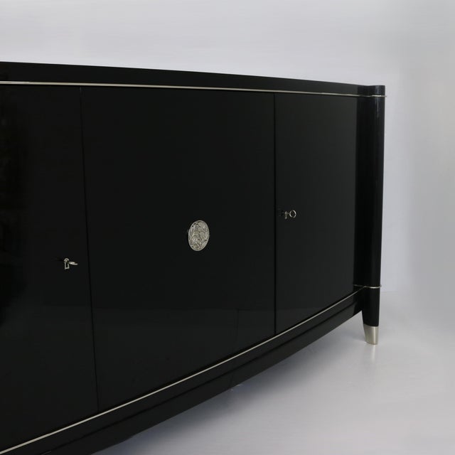 1930s Art Deco Ebonized Sideboard by De Coene Frères For Sale In New York - Image 6 of 7