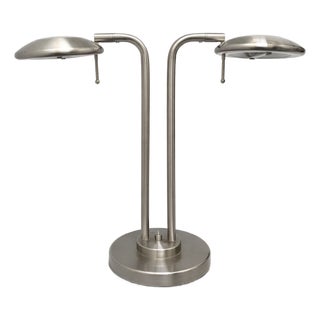 Vintage Brushed Metal Table Lamp by Jan Des Bouvrie for Boxford Holland, 2003 For Sale