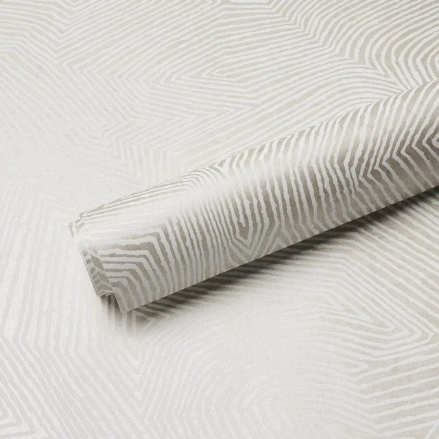 Schumacher SAMPLE - Schumacher Labyrinth Grand Wallpaper In Soft Silver For Sale - Image 4 of 4
