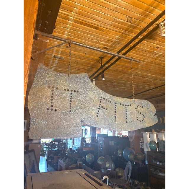 American Early Industrial Boutique Shoe Street Sign For Sale - Image 3 of 12
