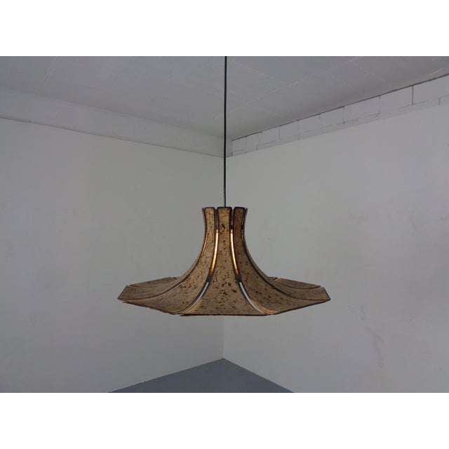1970s Cork & Metal Semi Pendant Lamp in the style of Ingo Maurer, Germany, 1970s For Sale - Image 5 of 18