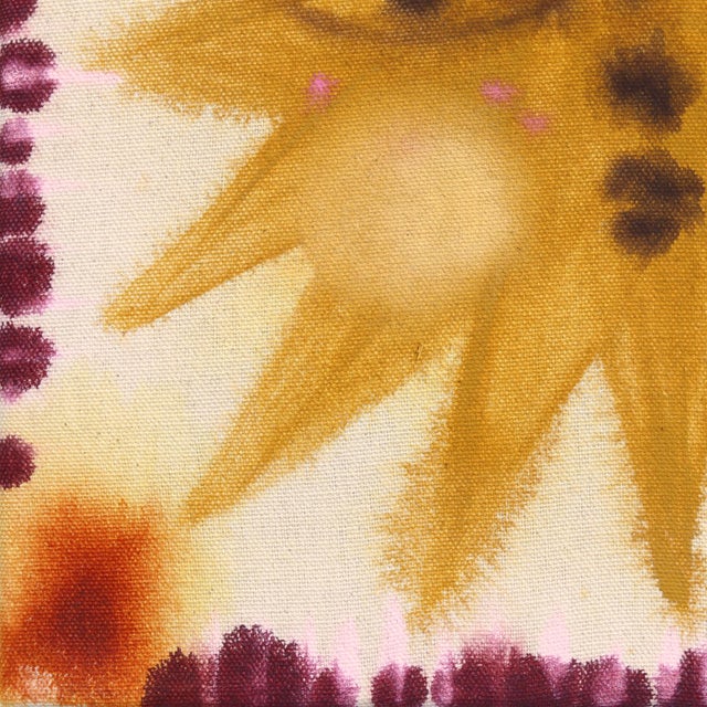 Sun No.11 - Original Contemporary Folk Art Acrylic and Gouache Painting on Raw Canvas by Meredith Walker For Sale - Image 4 of 9