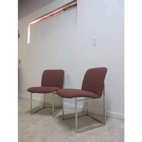 Mid-Century Modern Mid-Century Chrome Cube Floating Side Chairs - A Pair For Sale - Image 3 of 11