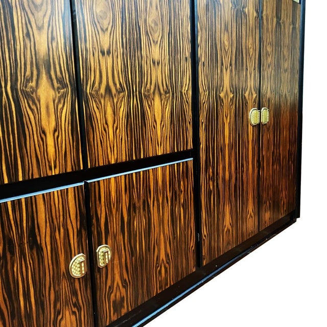 Macassar Ebony and Brass Wardrobe by Adalberto Caraceni for Modernindustria, 1970s For Sale - Image 15 of 18