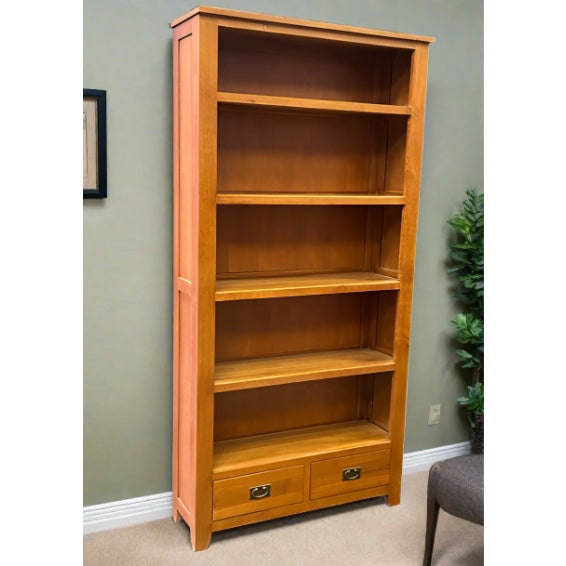 Mission Open Shelf Bookcase - Walnut For Sale - Image 9 of 14