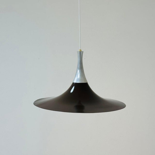 Danish witch hat pendant lamp by Bent Karlby, 1970s Rare Danish witch hat pendant lamp by Bent Karlby. The lamp has a...