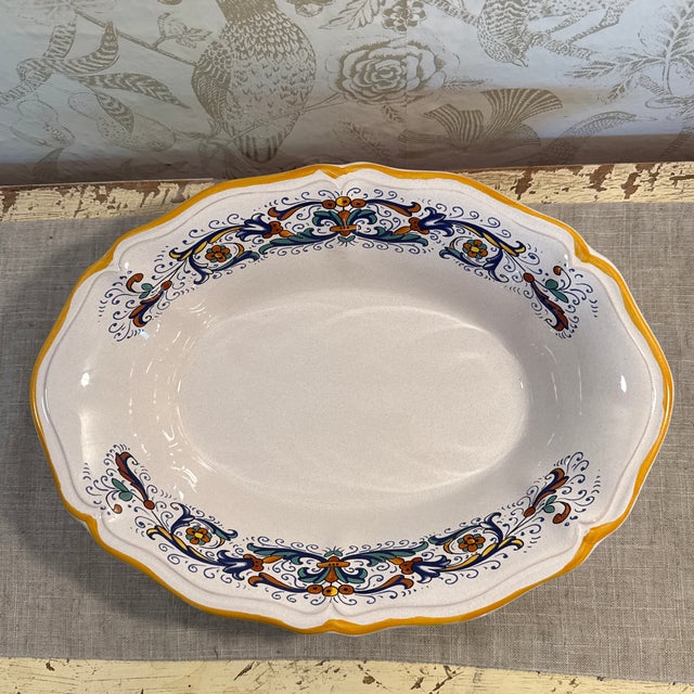 Beautiful Ceramica Nova Deruta Oblong Serving Bowl. Bottom says: Made in Italy decorated with decal and hand painted.
