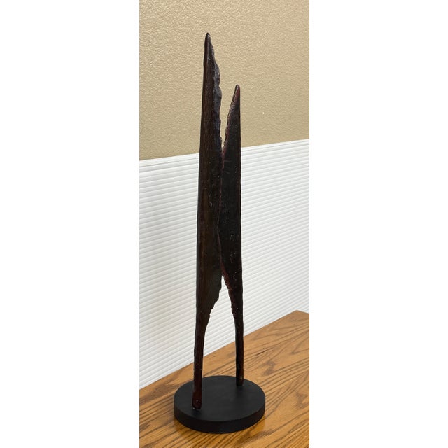 Abstract Cast Metal Blade Sculpture, Unmarked For Sale - Image 9 of 12