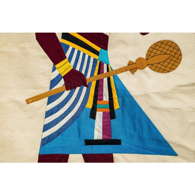 1920s Amazing Large Antique Egyptian Egypt Wall Hanging Hand Sewn Appliqué Textile Egyptian Art Statement Tapestry Banner Home Decor For Sale - Image 5 of 14