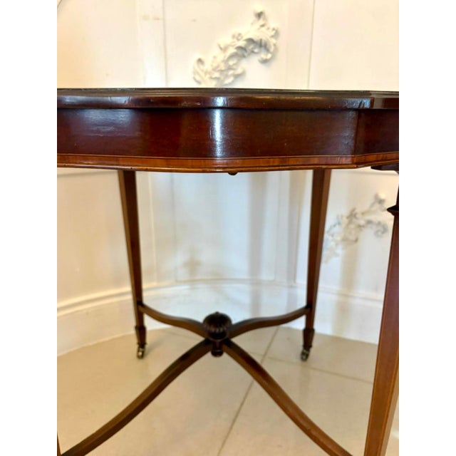Antique Edwardian Satinwood-Inlaid Centre/Lamp Table, 1900 For Sale - Image 9 of 14