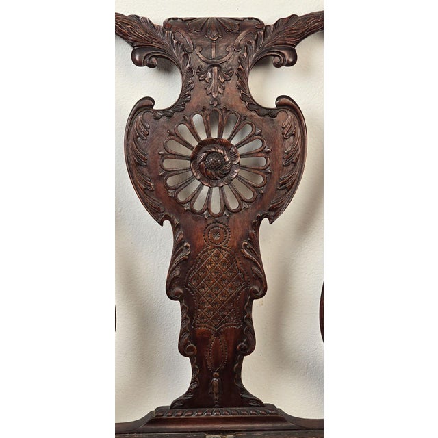 19th Century 19th Century English or Irish Mahogany Chippendale Settee For Sale - Image 5 of 11