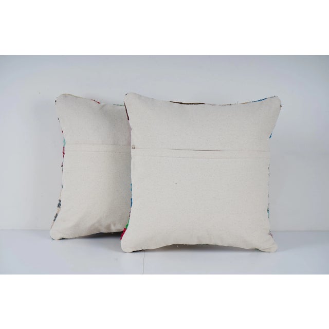 1960s Turkish Patchwork Kilim Pillow Cover - A Pair For Sale - Image 5 of 5