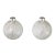 Jumbo Hand Painted Silver and White Christmas Ornaments - Set of 2 For Sale
