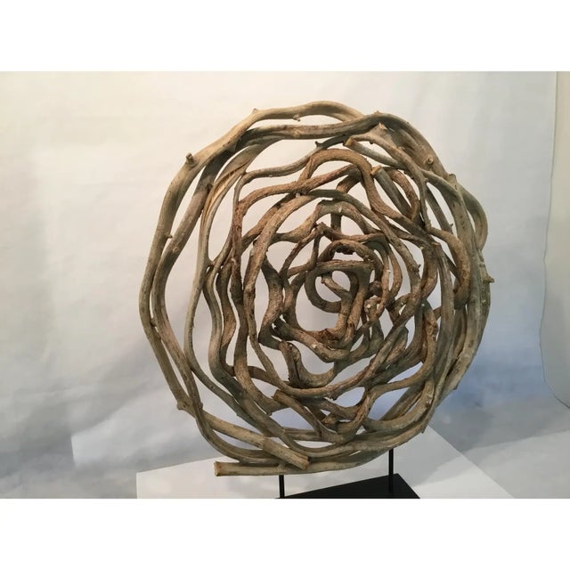 Vine Disc on Iron Stand For Sale - Image 4 of 14