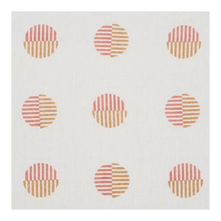 Sample - Schumacher Ando Hand Block Print Fabric in Rust & Ochre For Sale