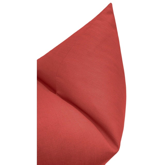 20" Apple Red Classic Linen Pillows - a Pair For Sale - Image 4 of 4