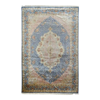 Extremely Fine Silk Persian Qum Rug 6'5'' X 9'8'' For Sale